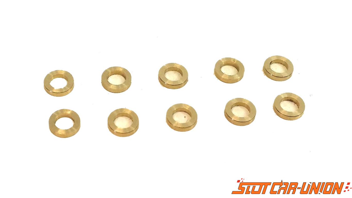 BRM S-011-C Brass spacers for 3mm axle 0.5mm x10 - Slot Car-Union