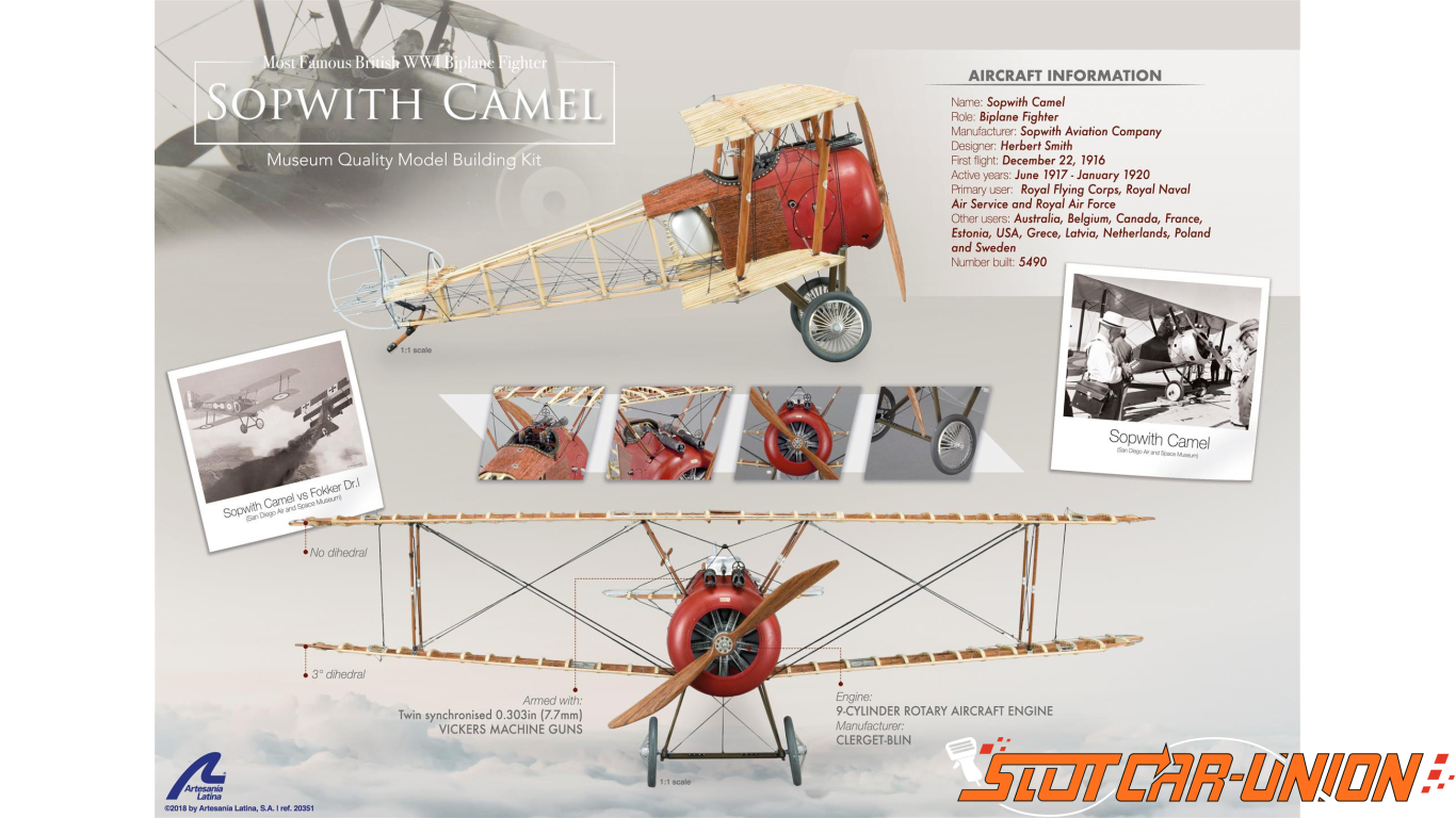 Maquette avion en bois et métal : Sopwith Camel 1918 - Jeux et jouets  Artesania - Avenue des Jeux